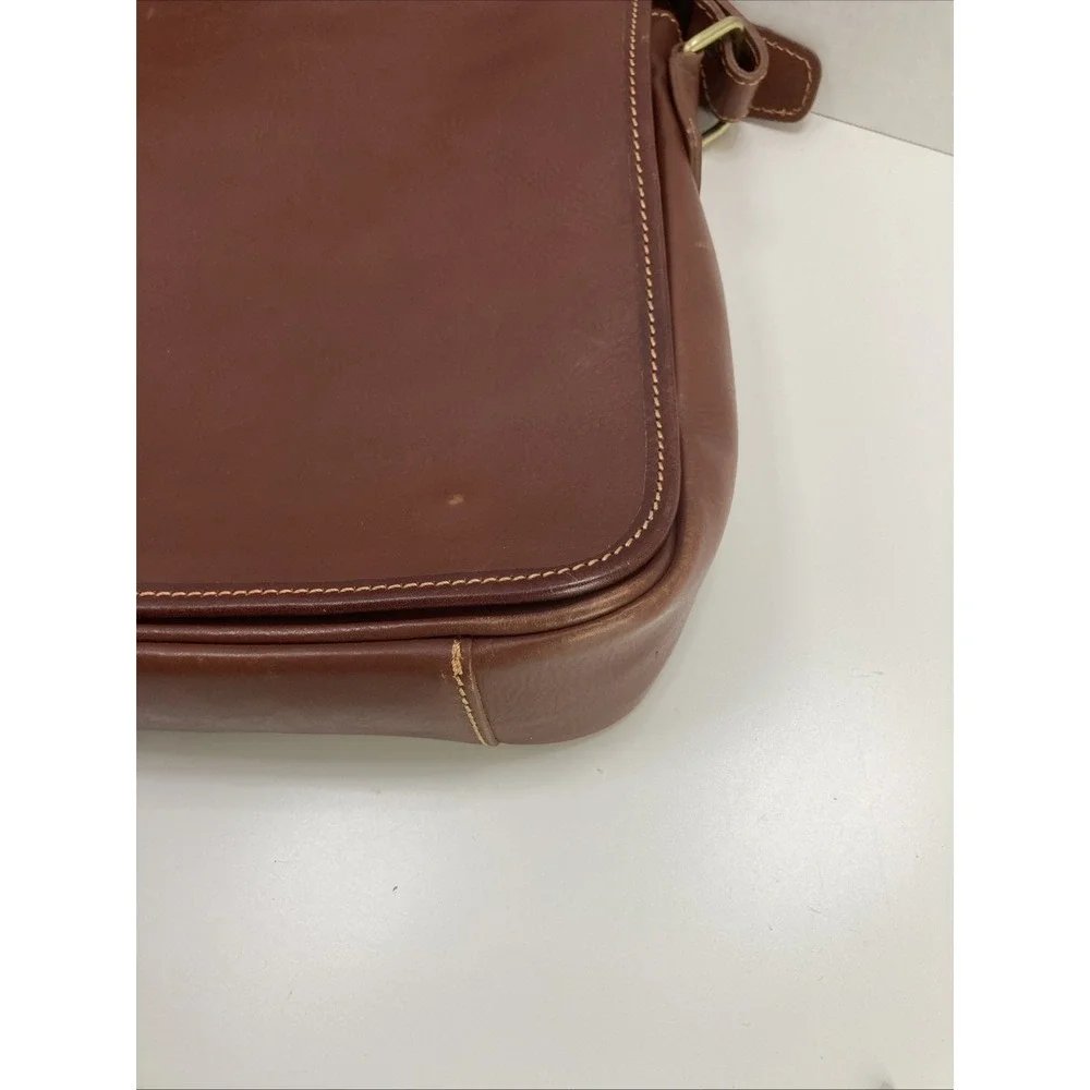Vtg Italian Leather Messenger‎ Bag Crossbody Purse Commuter Handmade in Italy